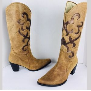 Nine West Cowboy Western Boots Knee High